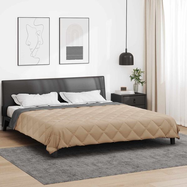 vidaXL Summer Duvet Anthracite and Taupe 220 x 260 cm Microfiber