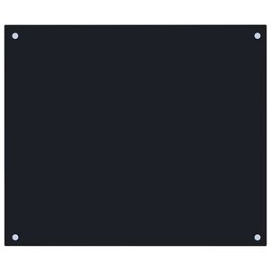 vidaXL Kitchen Backsplash Black 70 x 60 cm Tempered Glass