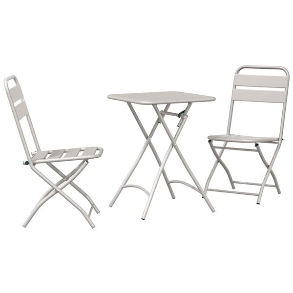 vidaXL Bistro Set 3 pcs Beige Steel