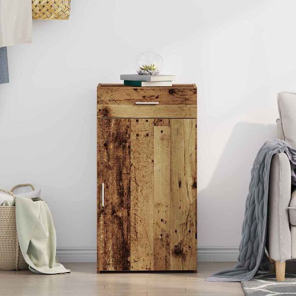 vidaXL Sideboard with Drawer Old Wood 50 x 42.5 x 93 cm