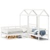 vidaXL Day Bed and Bench Set with Roof without Mattress White 80x200 cm