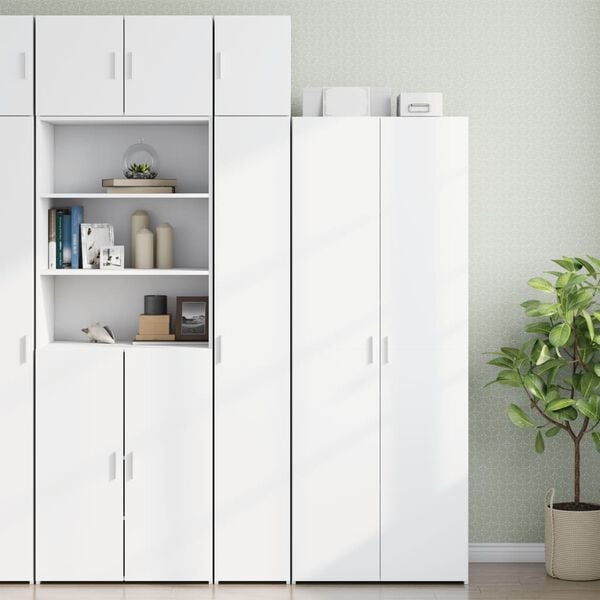 vidaXL Slim Storage Cabinet White 30x42.5x225 cm Engineered Wood