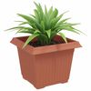 vidaXL Square Flower Pot 24 pcs Brick Red 23 x 23 x 17.5 cm Plastic
