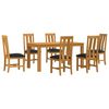 vidaXL Dining Set 7 pcs Black Solid Oak Wood