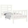 vidaXL Bed Frame without Mattress White Solid Wood 75x190 cm Small Single
