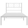 vidaXL Metal Bed Frame without Mattress with Headboard White 90x190cm