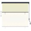 vidaXL Outdoor Roller Blind 160x250 cm Cream