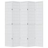 vidaXL Room Divider 5 Panels White Solid Wood Paulownia
