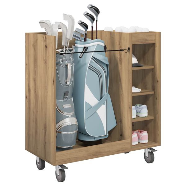vidaXL Golf Cabinet with Wheel Plain Artisan Oak 90 x 45 x 98 cm