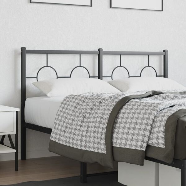 vidaXL Metal Replace Headboard Black 135 cm