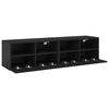 vidaXL TV Wall Cabinets 2 pcs Black 60x30x30 cm Engineered Wood