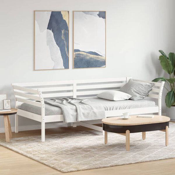 vidaXL Day Bed without Mattress White 80x200 cm Solid Wood Pine