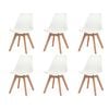 vidaXL Dining Chairs 6 pcs White Plastic
