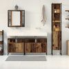 vidaXL Bathroom Furniture Set with Door 4 pcs Old Wood Engineered Wood