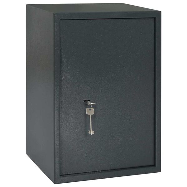 vidaXL Safe Box with Lock Dark grey 35 x 31 x 50 cm Steel