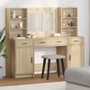 vidaXL Dressing Table Set with Drawer 3 pcs Sonoma Oak Engineered Wood