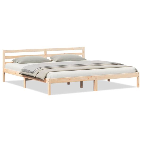 vidaXL Bed Frame Brown 225.5 x 185.5 x 69.5 cm Solid Pine Wood