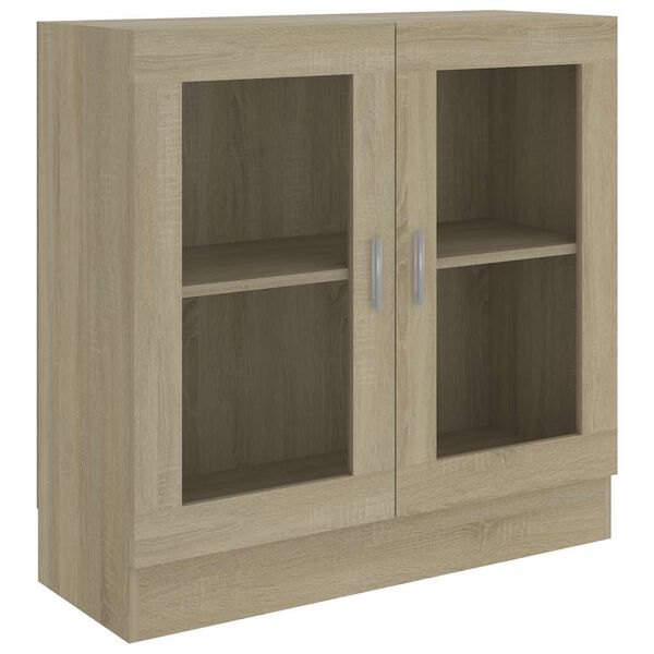vidaXL Vitrine Cabinet Sonoma Oak 82.5x30.5x80 cm Engineered Wood