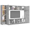 vidaXL 8 Piece TV Cabinet Set Concrete Grey Engineered Wood