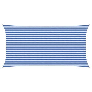 vidaXL Sunshade Sail 2.5 x 4.5 m HDPE Rectangular Blue and White