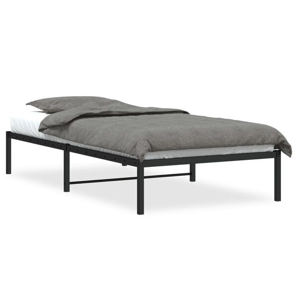 vidaXL Metal Bed Frame without Mattress Black 100x200cm
