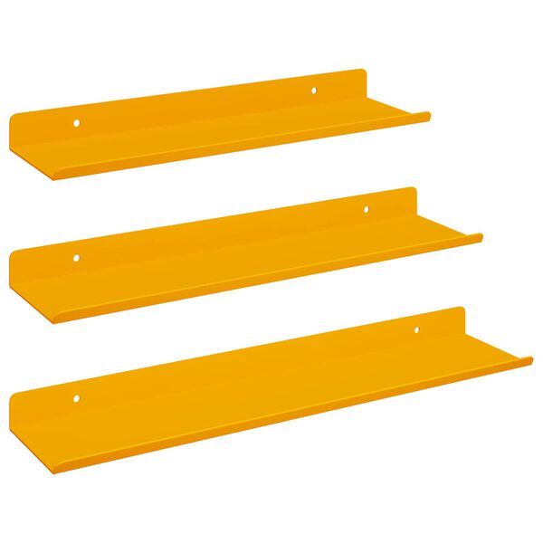 vidaXL Floating Shelf 3 pcs Mustard Yellow 40 x 9 x 2.5 cm Steel