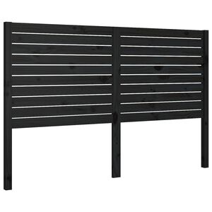 vidaXL Bed Headboard Black 146x4x100 cm Solid Wood Pine