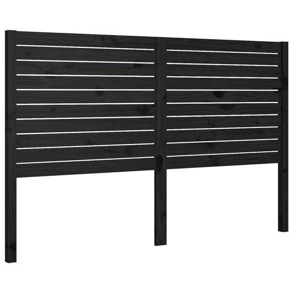 vidaXL Bed Headboard Black 146x4x100 cm Solid Wood Pine
