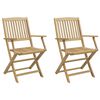 vidaXL Folding Garden Chairs 2 pcs 54x61x88 cm Solid Wood Acacia