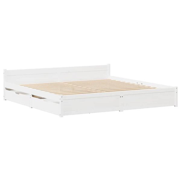 vidaXL Bed Frame without Mattress White 100x200 cm Solid Wood Pine