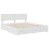 vidaXL Bed Frame with Headboard White 200 x 200 cm Engineered Wood