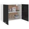 vidaXL Hanging Cabinet Lyon High Gloss Black 80x31x60 cm Engineered Wood