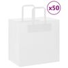 vidaXL Paper Bags 50 pcs with Handles White 26x17x25 cm