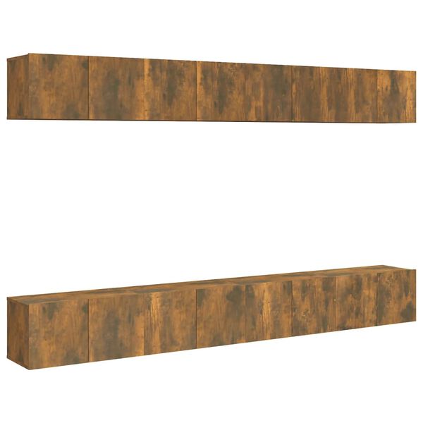 vidaXL TV Cabinets 8 pcs Smoked Oak 60x30x30 cm Engineered Wood