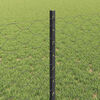 vidaXL Fence with Post Grey 0.8 x 100 m Steel and PVC