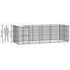 vidaXL Outdoor Dog Kennel Galvanised Steel with Roof 12.1 m&sup2;