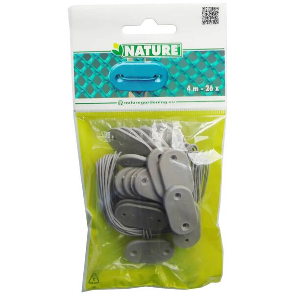 Nature 27 Pieces Garden Screen Fastening Set Grey
