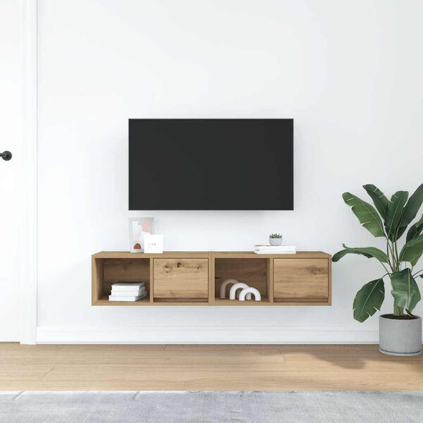 vidaXL TV Cabinets 2 pcs Artisan Oak 60x31x25.5 cm Engineered Wood
