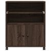 vidaXL Printer Stand with Wheels Brown Oak 60x48x74 cm