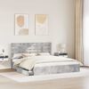 vidaXL Storage Bed Concrete Grey 180 x 200 cm Engineered Wood