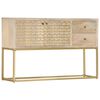 vidaXL Sideboard Gold 120x30x75 cm Solid Mango Wood