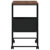 vidaXL Side Table with Wheels Black 55x36x63.5 cm Engineered Wood