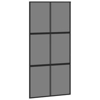 vidaXL Sliding Door Black 102.5x205 cm Tempered Glass and Aluminium