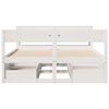 vidaXL Bed Frame without Mattress White 135x190 cm Double Solid Wood Pine