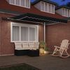 vidaXL Retractable Awning Manual Black 300 x 250 cm Fabric
