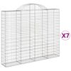 vidaXL Arched Gabion Baskets 7 pcs 200x30x160/180 cm Galvanised Iron