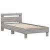 vidaXL Bed Frame without Mattress with Headboard Grey Sonoma 75x190 cm Small Single
