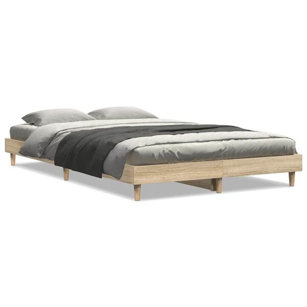 vidaXL Bed Frame without Mattress Sonoma Oak 120x200 cm Engineered Wood