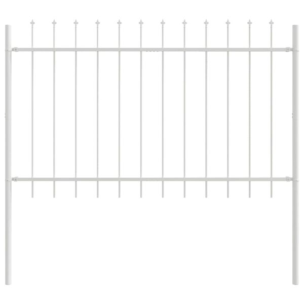 vidaXL Garden Fence White 1.7 x 1.2 m Powder-coated steel