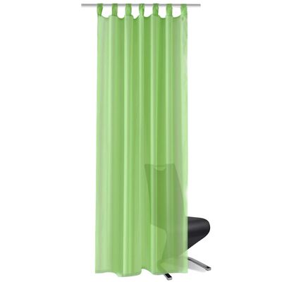 Apple Green Sheer Curtain 140 x 225 cm 2 pcs